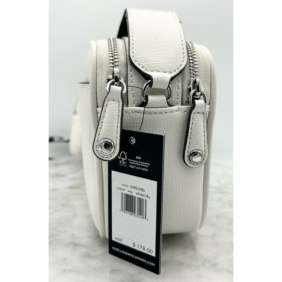 Karl Lagerfeld Crossbody White Paris Skyline Camera Bag Purse & Mini Wallet NWT - Picture 6 of 8
